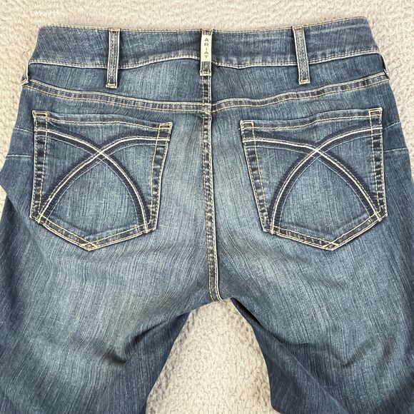 Ariat Real Denim Jeans Womens 30 x 32 Blue Bootcut High Rise Stretch Cowgirl - Picture 10 of 16